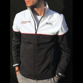Duo Porsche Jacke Motorsport Hugo Boss Softshell + Porsche Motorsport Kappe Perforierte Schwarz - Herren
