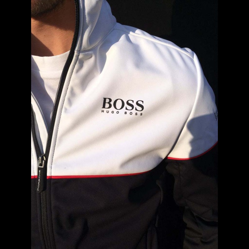 Hugo Boss Porsche Motorsport Men's Team Softshell Jacket - White/Black, Regular Fit