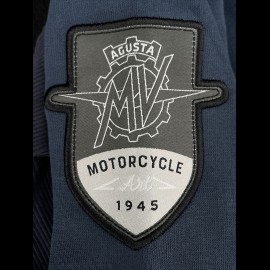 MV Agusta Kapuzenweste Pullover Baumwolle mit Reißverschluss Marineblau MV-FE015 - Herren