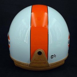 Gulf Helm mit Jet 01 Visier Blau - Orange Streife