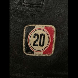 Duo Lederjacke Steve McQueen 24H Du Mans Lewis Schwarz + Porsche Geldbörse schwarze Leder Wappen WAP0300310K