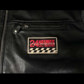 Duo Lederjacke Steve McQueen 24H Du Mans Lewis Schwarz + Porsche Geldbörse schwarze Leder Wappen WAP0300310K