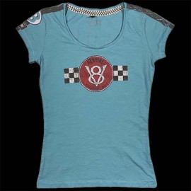 T-shirt V8 Motors Performance n°43 Blue Warson 22-803 - women