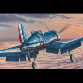 Poster "Corsair F4U-7 im Anflug auf den Porte-Avion Arromanche" Originalzeichnung von Benjamin Freudenthal