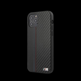BMW Hülle iPhone 12 Pro (6.1") Leder Schwarz BMHCP12MMCARBK