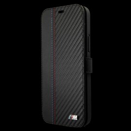 BMW Fall iPhone 12 Pro Max (6.7") Leder Schwarz BMFLBKP12MMCARBK