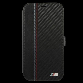 BMW case iPhone 12 Pro Max (6.7") Leather Black BMFLBKP12MMCARBK