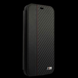 BMW Fall iPhone 12 Pro Max (6.7") Leder Schwarz BMFLBKP12MMCARBK
