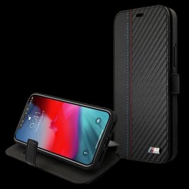 BMW case iPhone 12 Pro Max (6.7") Leather Black BMFLBKP12MMCARBK