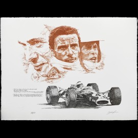 Jim Clark Lotus 49 n° 4 Cosworth﻿ Original drawing by Patrick Brunet