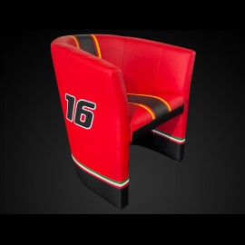 Tub chair Racing F1 n° 16 Charles Red / Black