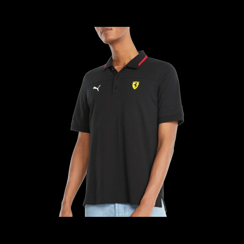 SCUDERIA FERRARI OFFICIAL NECK T-SHIRT. BLACK COLOR