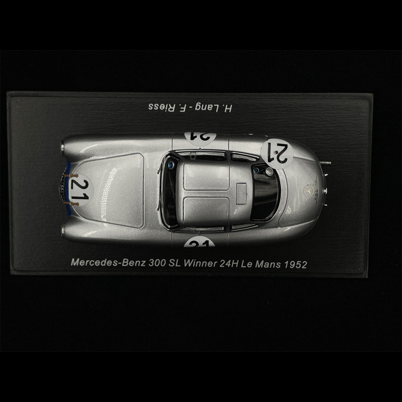 Miniature Mercedes Benz 300SL n°21 Vainqueur Le Mans 1952 Spark