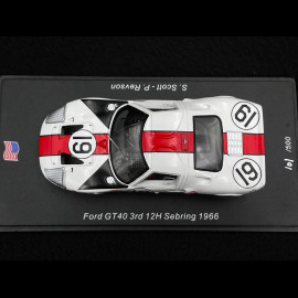 Ford GT40 n° 19 3. 12h Sebring 1966 1/43 Spark US251