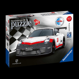 3D Puzzle Porsche 911 GT3 Cup weiß / rot / schwarz 108 Teile 1/18 Ravensburger 111473