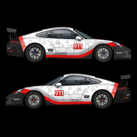 3D Puzzle Porsche 911 GT3 Cup weiß / rot / schwarz 108 Teile 1/18 Ravensburger 111473
