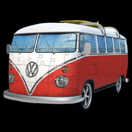 3D Puzzle Volkswagen Bulli Transporter T1 Rot / Weiß 162 Teile 1/18 Ravensburger 125166