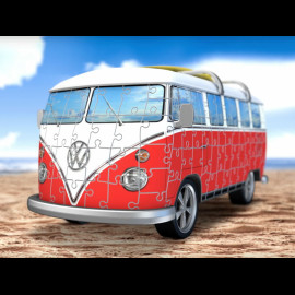 3D Puzzle Volkswagen Bulli Transporter T1 Rot / Weiß 162 Teile 1/18 Ravensburger 125166