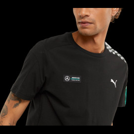 Mercedes T-shirt AMG Petronas Puma Black / Checkerboard - Men 533601-01