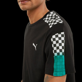 Mercedes T-shirt AMG Petronas Puma Black / Checkerboard - Men 533601-01