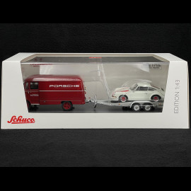 Duo Transporter Mercedes-Benz L319 and Porsche 911 RS 1967 White 1/43 Schuco 450249900