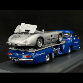 Mercedes-Benz Transporter with Mercedes-Benz 300 SLR 1955 and Figurine Alfred Neubauer 1/43 Schuco 450376800