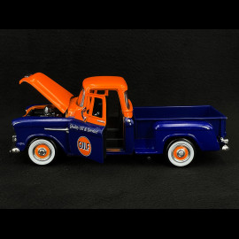 Chevrolet Chevy 5100 Stepside 1955 Gulf Orange / Blue 1/24 MotorMax 79651