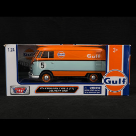 Volkswagen Transporter Bulli T1 Gulf 1964 Orange / Blau 1/24 MotorMax 79649