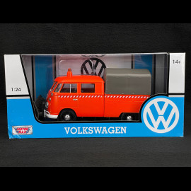 Volkswagen Transporter Bulli T1 Pickup Pläne Schneepflug 1950 Orange 1/24 MotorMax 75593