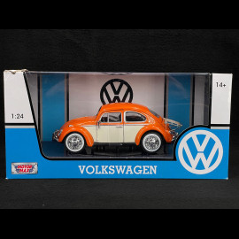 Volkswagen Beetle 1966 Orange / White 1/24 MotorMax 79558