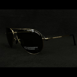 Porsche Sunglasses Titanium gold frame / grey lenses Porsche Design P'8508 WAP0785080JA62
