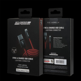 Ferrari USB cable Iphone Ipad Red / Black FETCNYBK