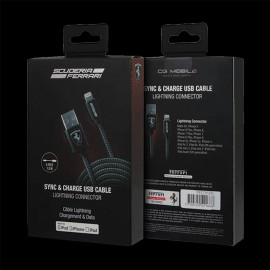 Ferrari USB cable Iphone Ipad Grey / Black FETCNYDG