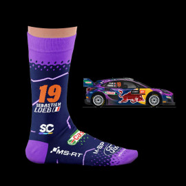 Inspiration Ford Puma M-Sport Sébastien Loeb WRC Socken Blau / Viola - Unisex - Größe 41/46