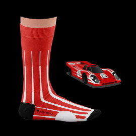 Inspiration Porsche 917K Sieger 24h Le Mans 1970 Socken Rot / Weiß - Unisex - Größe 41/46