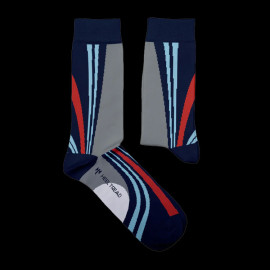 Inspiration Porsche 917 LH 24h Le Mans 1971 Martini Socken Grau / Blau / Rot - Unisex - Größe 41/46