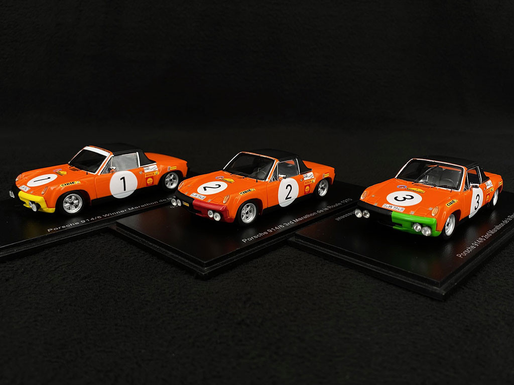 Set of 3 Porsche 914 /6 Winner 2nd 3rd Marathon de la Route 1970 1