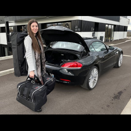 Luggage set for BMW Z4 2002-2019 Custom fit black fabric - Wheeled trolley plus carrier bag