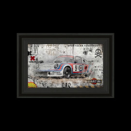 Frame Porsche 911 RSR Turbo n°9 Martini Racing Original illustration 30 x 45 cm - 14.2601