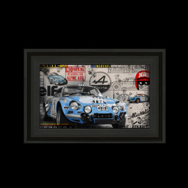 Frame Alpine Renault A110 n°1 Bleu Panama Original illustration 30 x 45 cm - 14.2599