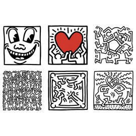 Keith Haring Würfeln ​Dekorierte Holzspiel 9 Stück Box Vilac 9227