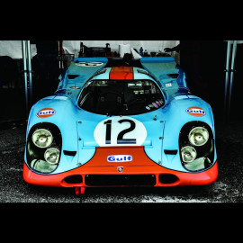 Porsche Frame 917 K n°12 Gulf JWA Racing Original illustration 80 x 120 cm - 458038