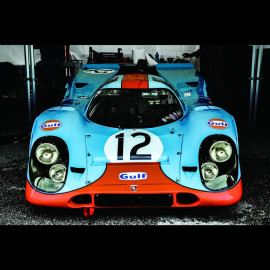 Porsche Rahmen 917 K n°12 Gulf JWA Racing Originalabbildung 80 x 120 cm - 458038