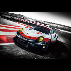 Porsche Glass printing 911 RSR n°911 Motorsport Presentation Original illustration 80 x 120 cm - 458003
