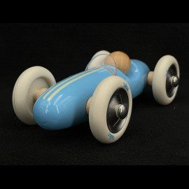 Vintage Wooden Race Car Grand Prix Blue 2341B