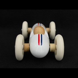 Vintage Wooden Race Car Grand Prix White 2341W