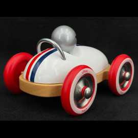 Vintage Wooden Race Car Roadster Blue / Red / White 2332W