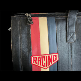 Racing Reisetasche Vintage Weekender Schwarz Leder