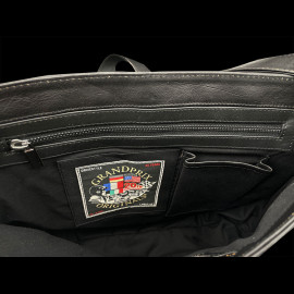 Racing Shoulder Bag Vintage Black Leather