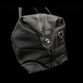 Racing Travel Bag Vintage Black Leather Medium